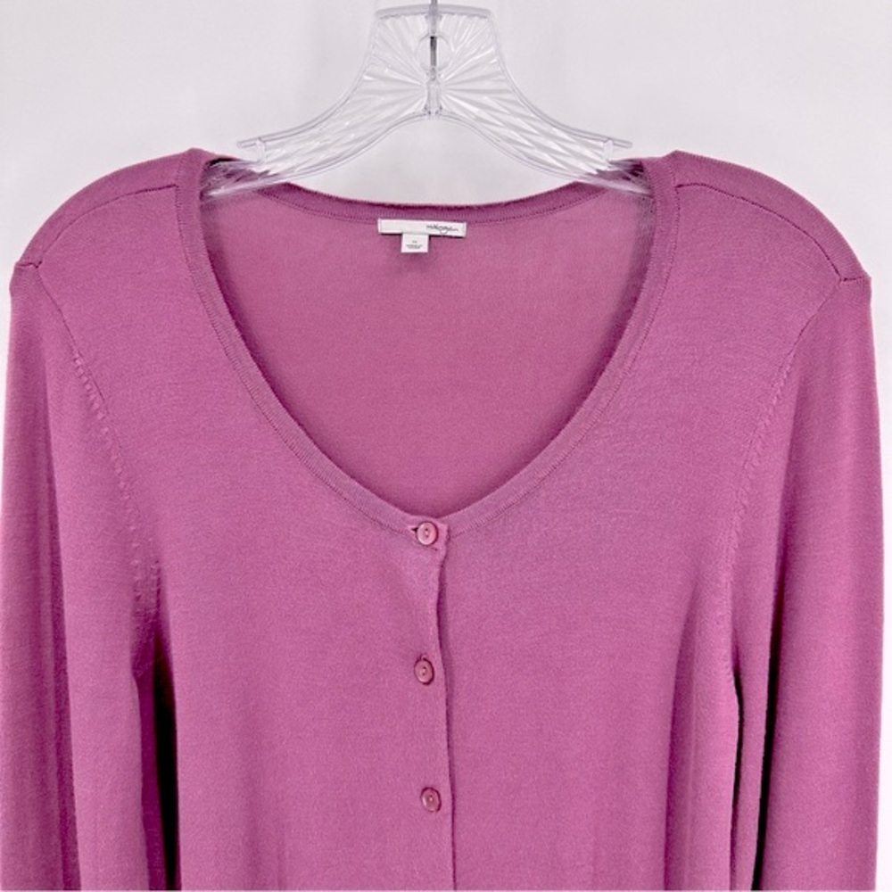 Halogen Cardigan Long Sleeve Pocket Button Closure Raspberry Size M - Picture 2 of 7